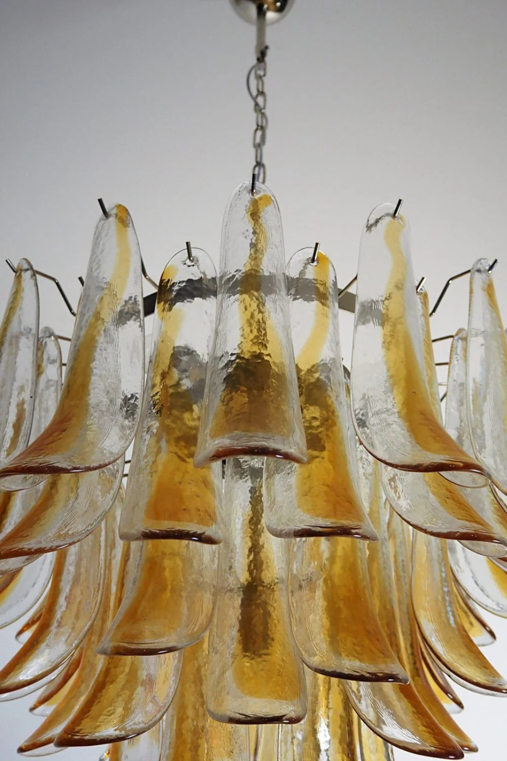 Mazzega Amber Glass Petal Chandelier - Image 13
