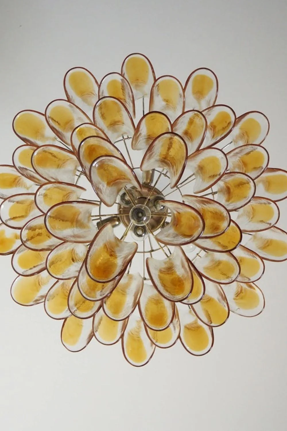 Mazzega Amber Glass Petal Chandelier - Image 14