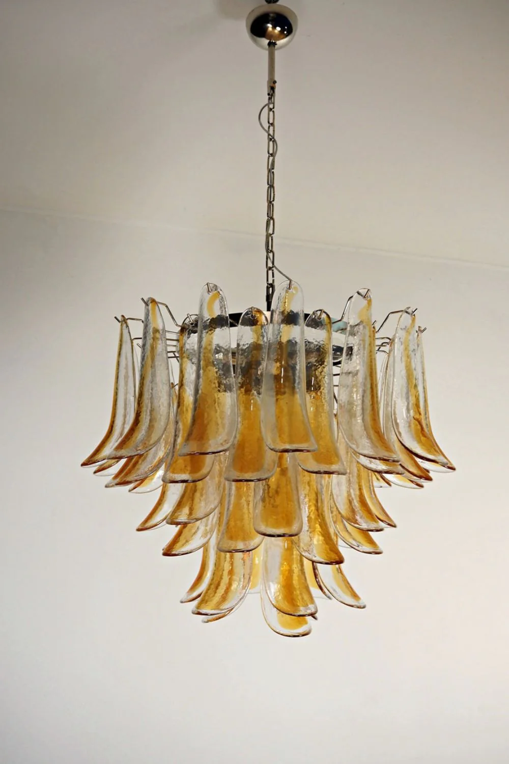 Mazzega Amber Glass Petal Chandelier - Image 7