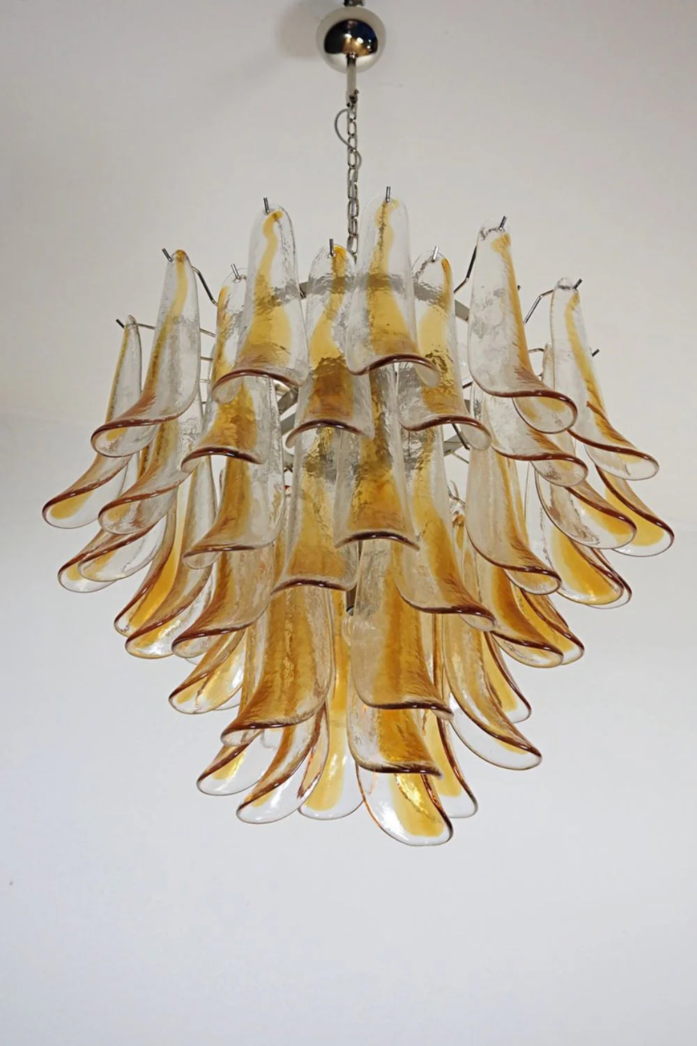 Mazzega Amber Glass Petal Chandelier - Image 8