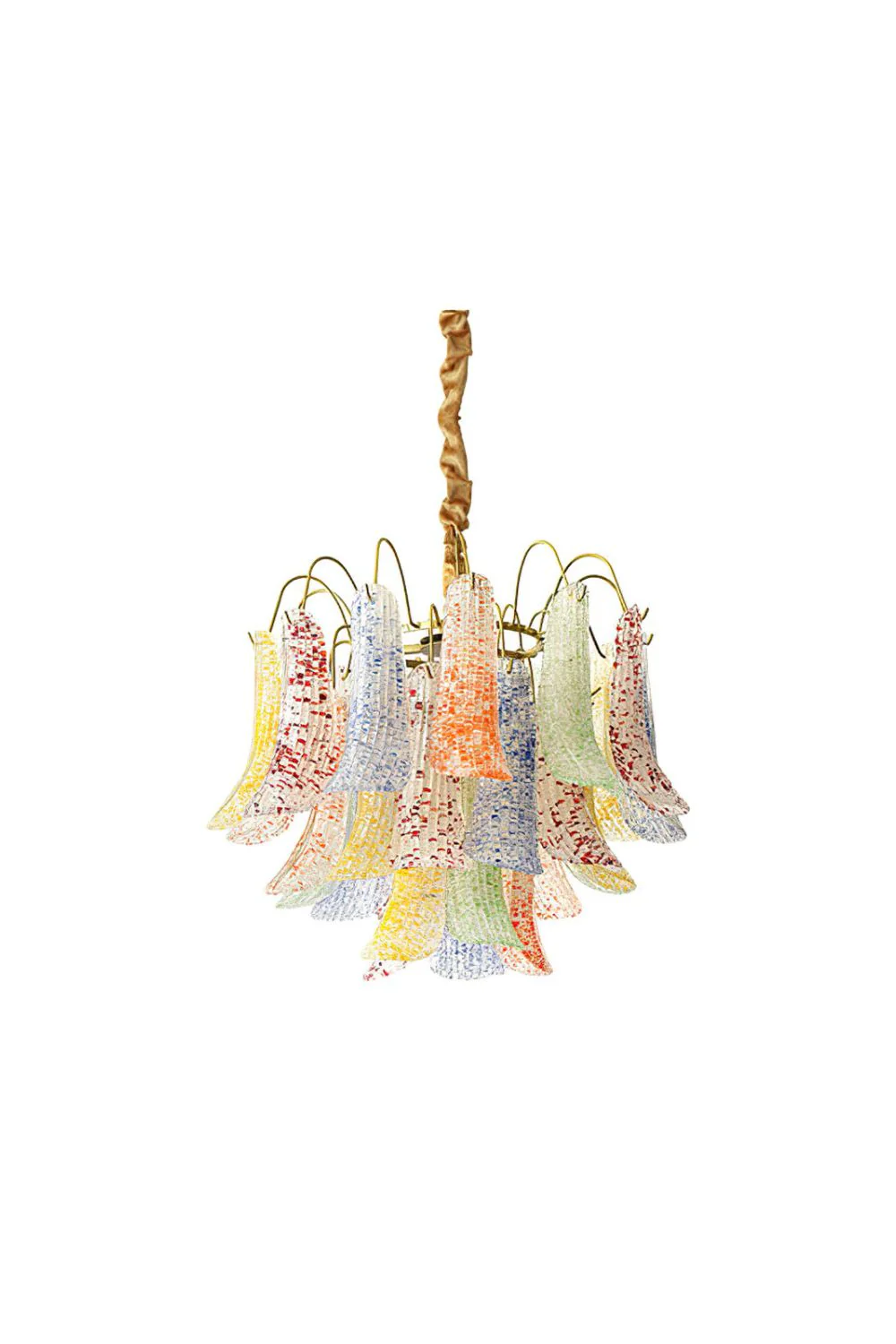 Mazzega Art Petal Stained Glass Chandelier
