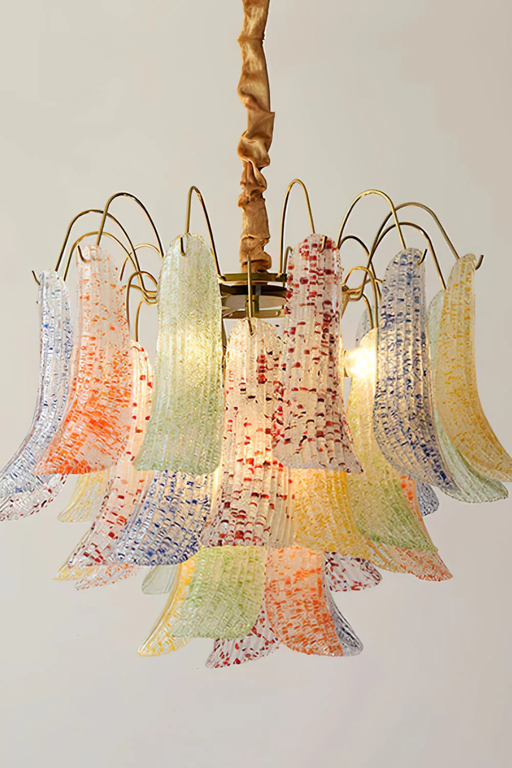 Mazzega Art Petal Stained Glass Chandelier - Image 11