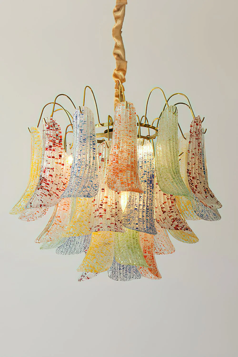 Mazzega Art Petal Stained Glass Chandelier - Image 12