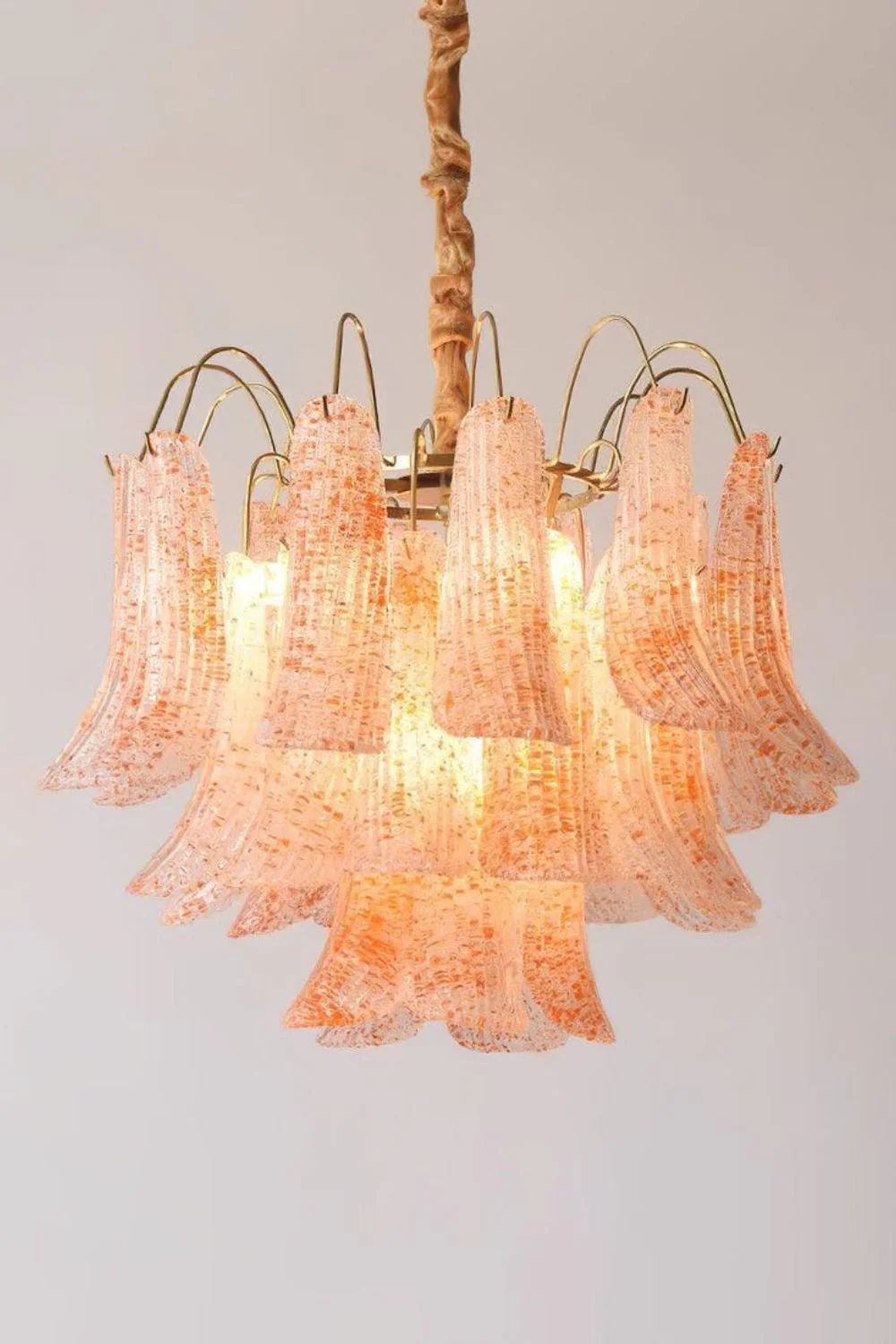 Mazzega Art Petal Stained Glass Chandelier - Image 3