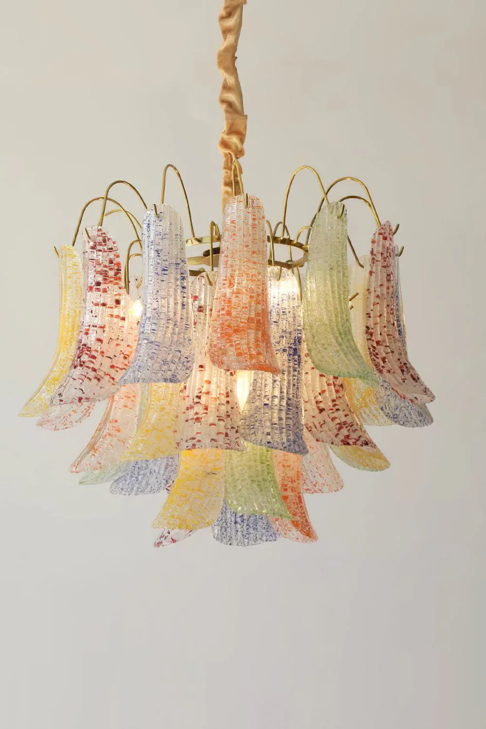 Mazzega Art Petal Stained Glass Chandelier - Image 9