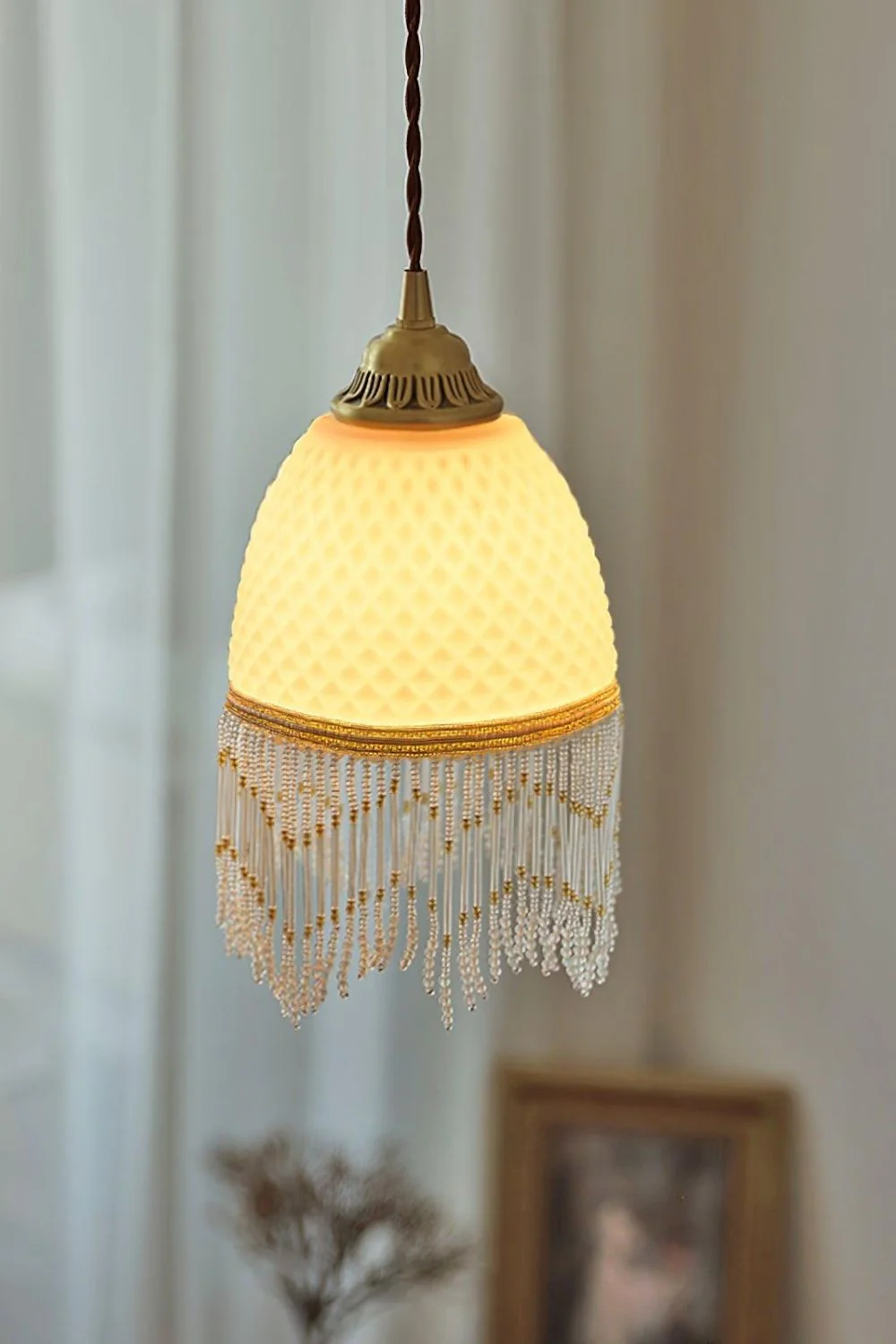 Mesh Tassel Glass Pendant Light - Image 16