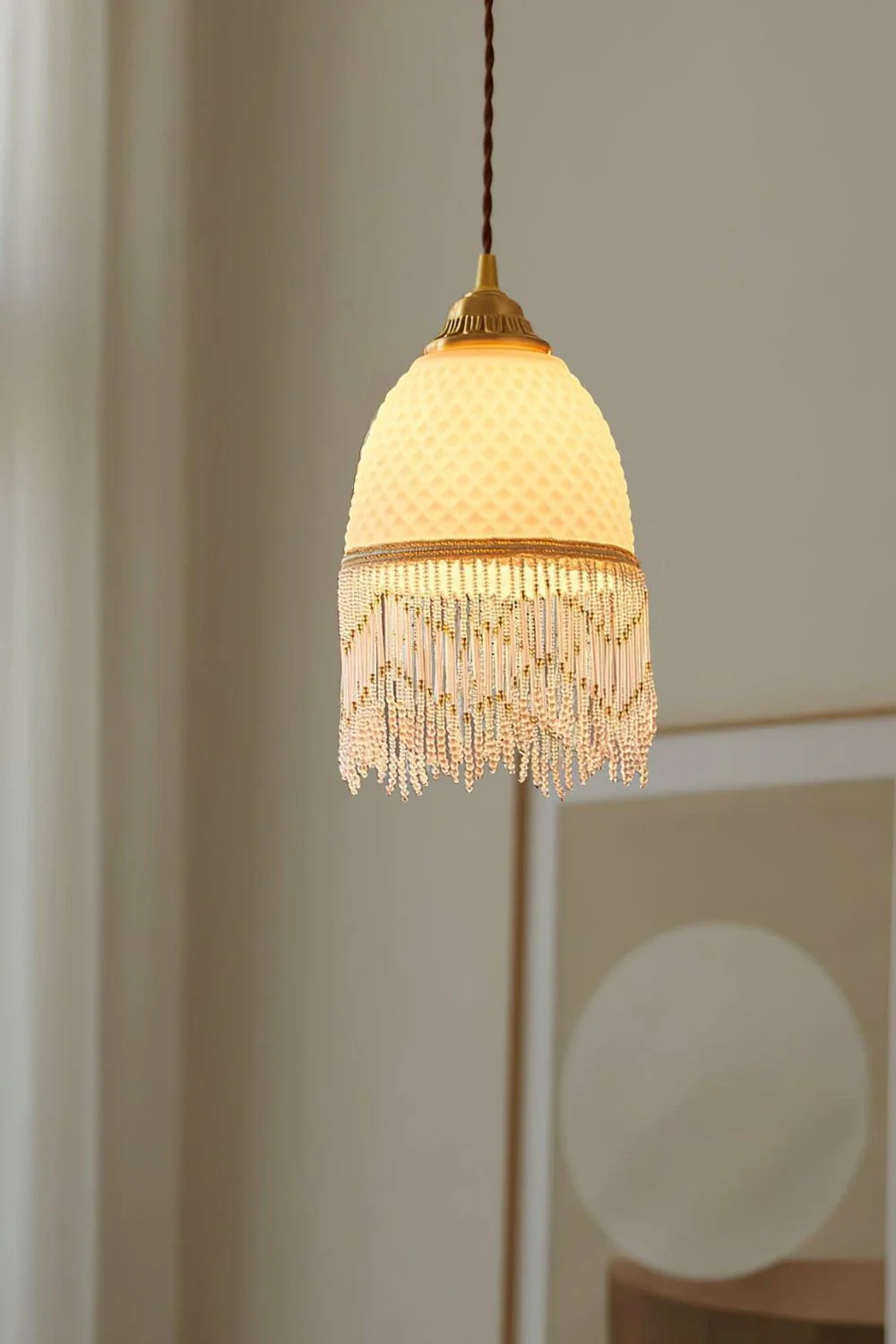 Mesh Tassel Glass Pendant Light - Image 2