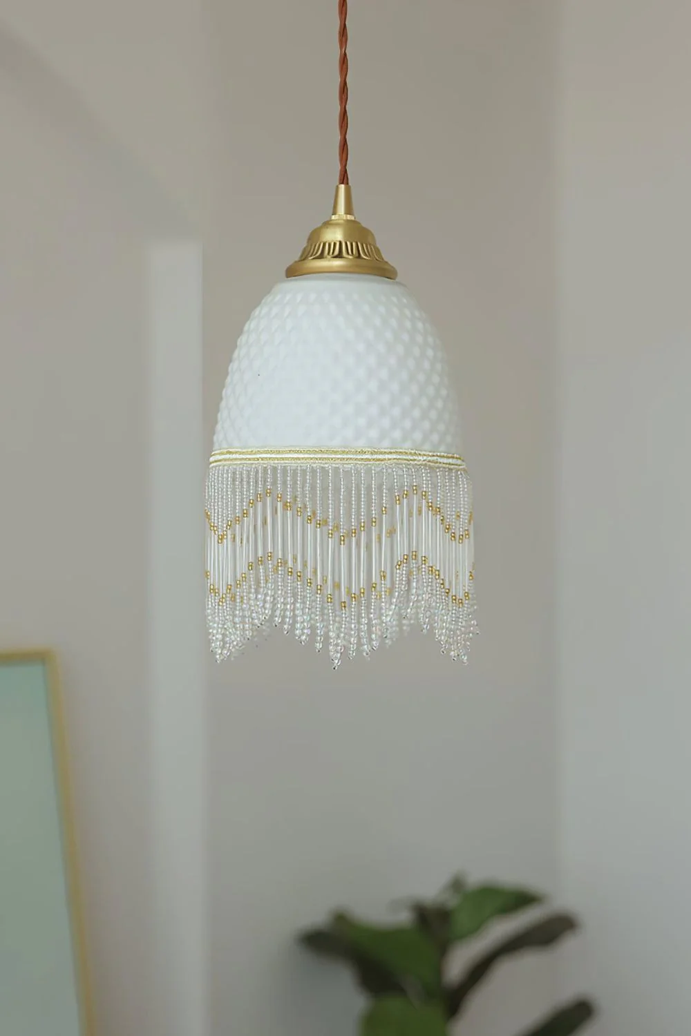 Mesh Tassel Glass Pendant Light - Image 6
