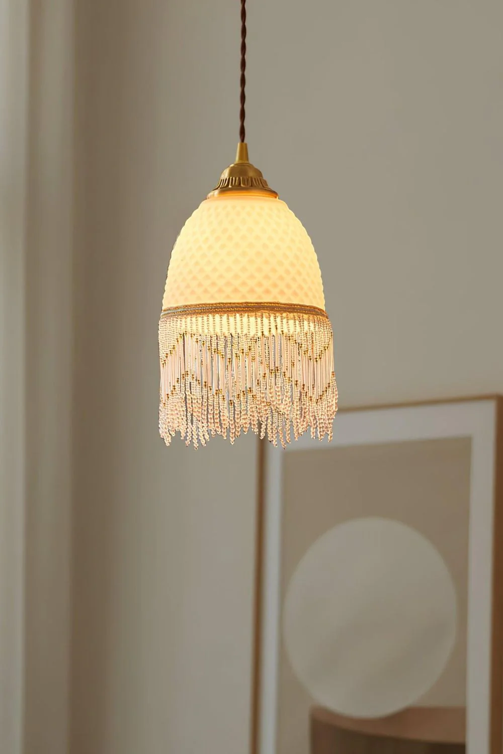 Mesh Tassel Glass Pendant Light - Image 7