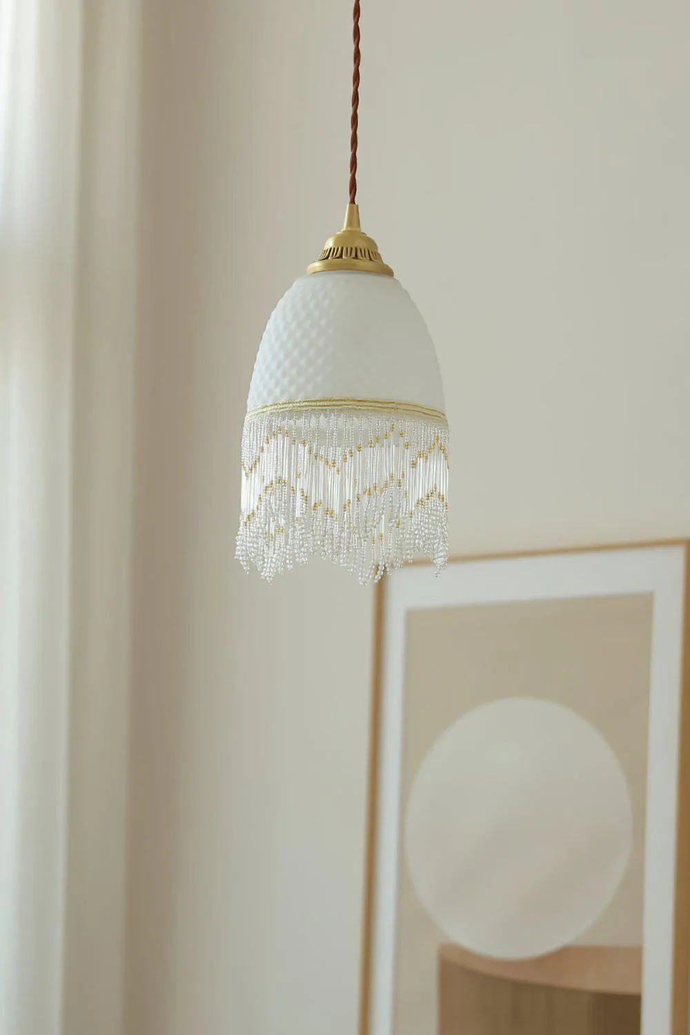 Mesh Tassel Glass Pendant Light - Image 8