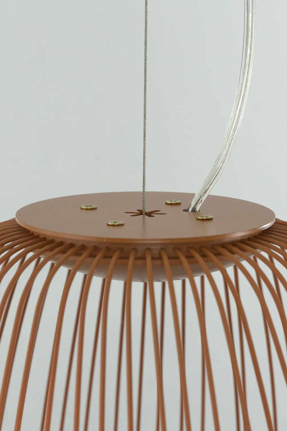 Minimalist Elliptical Wire Cage Pendant Light - Image 15