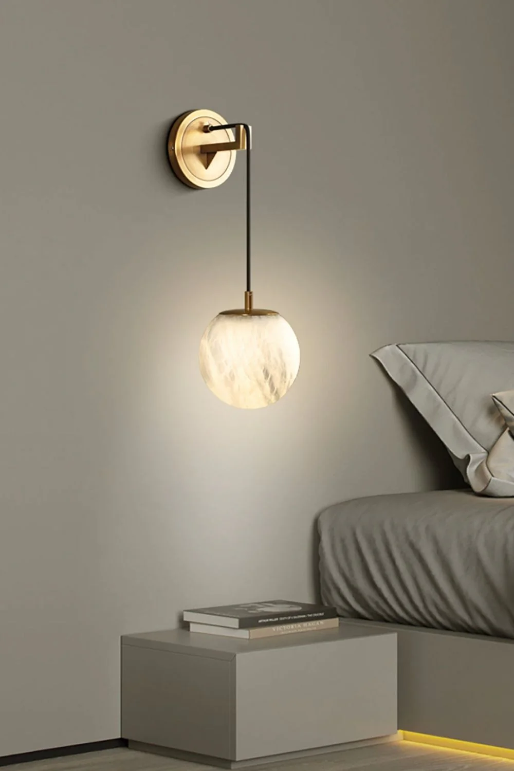 Minimalist Spherical Alabaster Wall Lamp - Image 15
