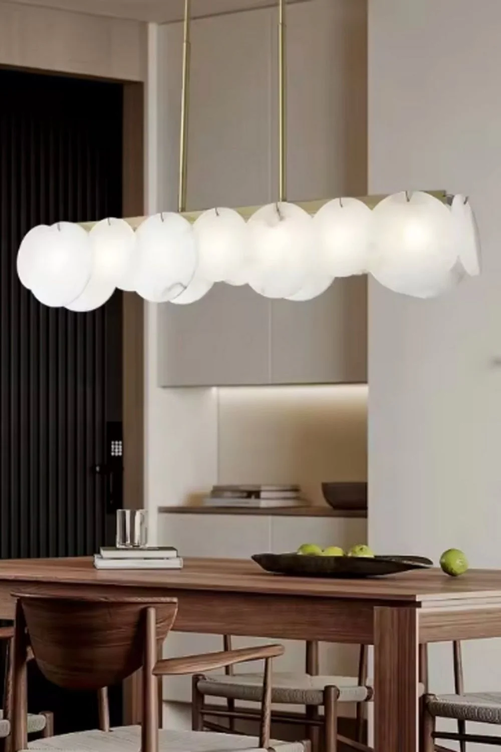 Modern Alabaster Linear Chandelier - Image 4
