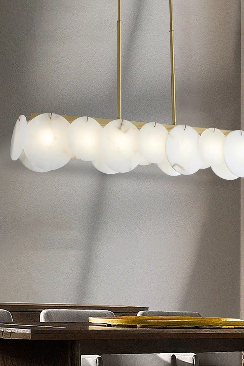 Modern Alabaster Linear Chandelier - Image 8