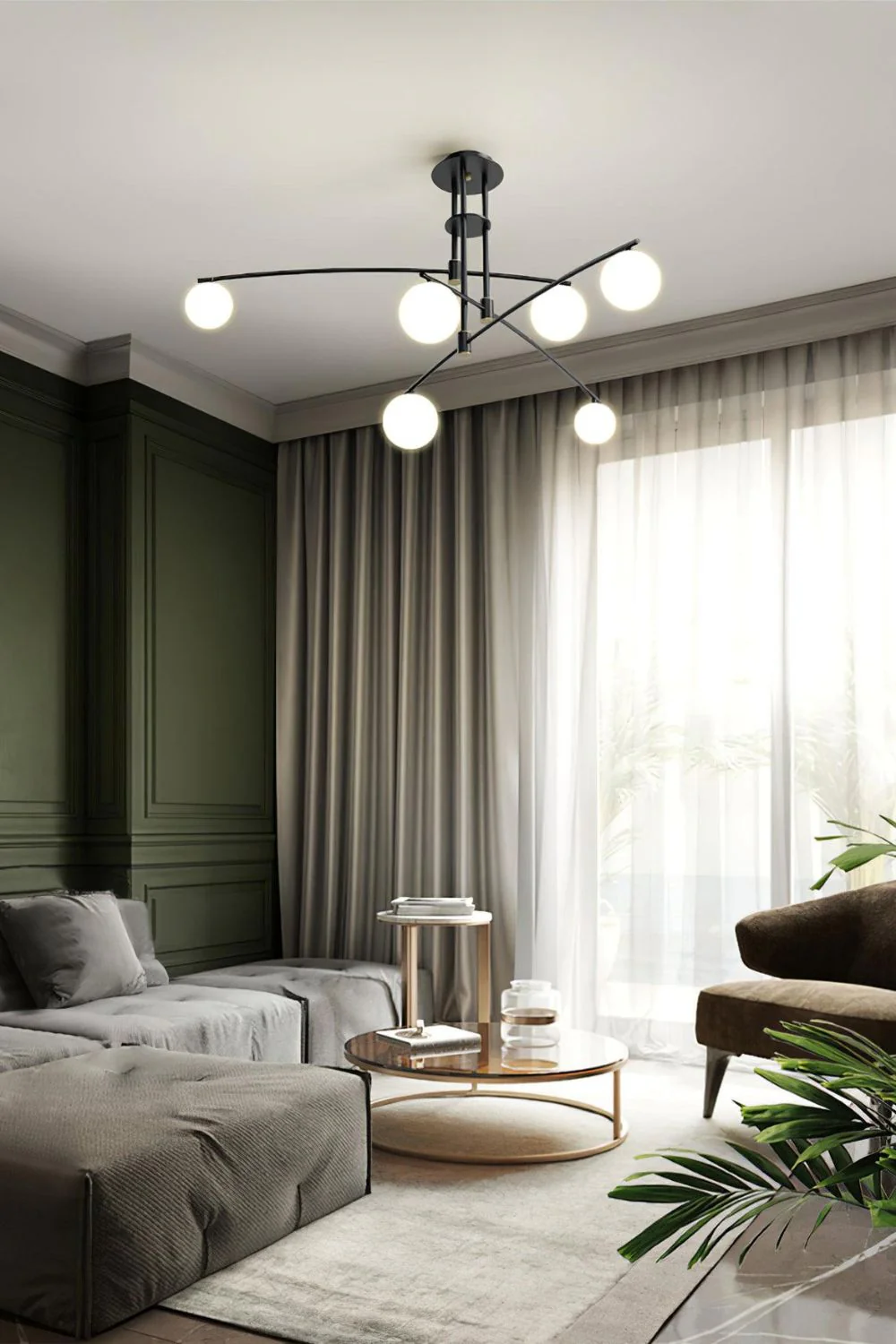 Modern Long Arm Chandelier - Image 4