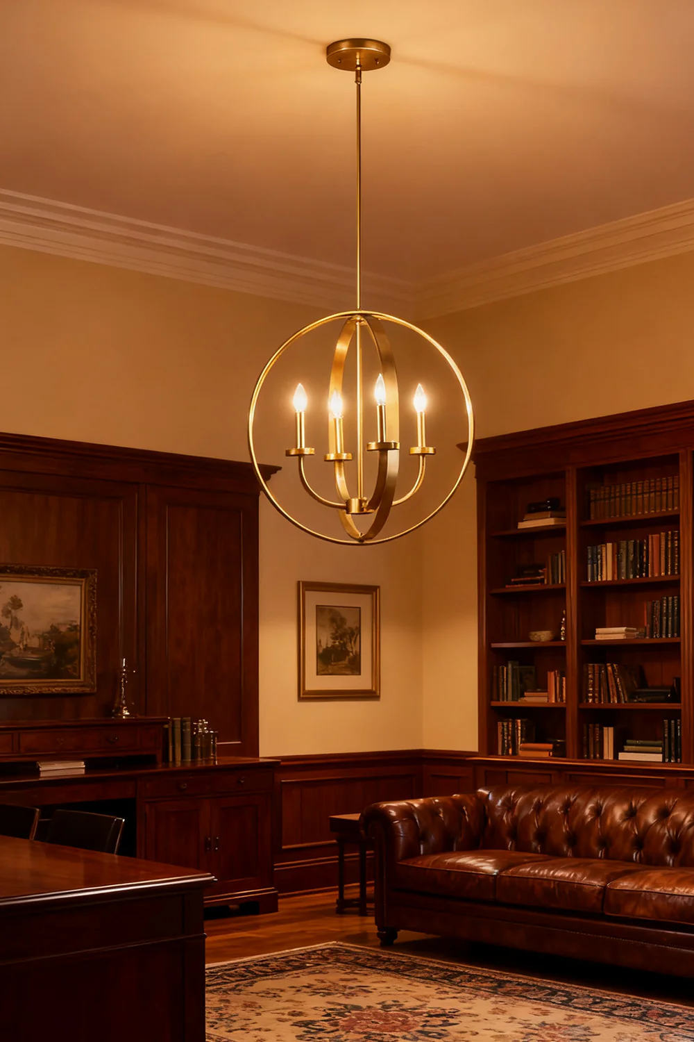 Modern Round Lantern Chandelier - Image 9