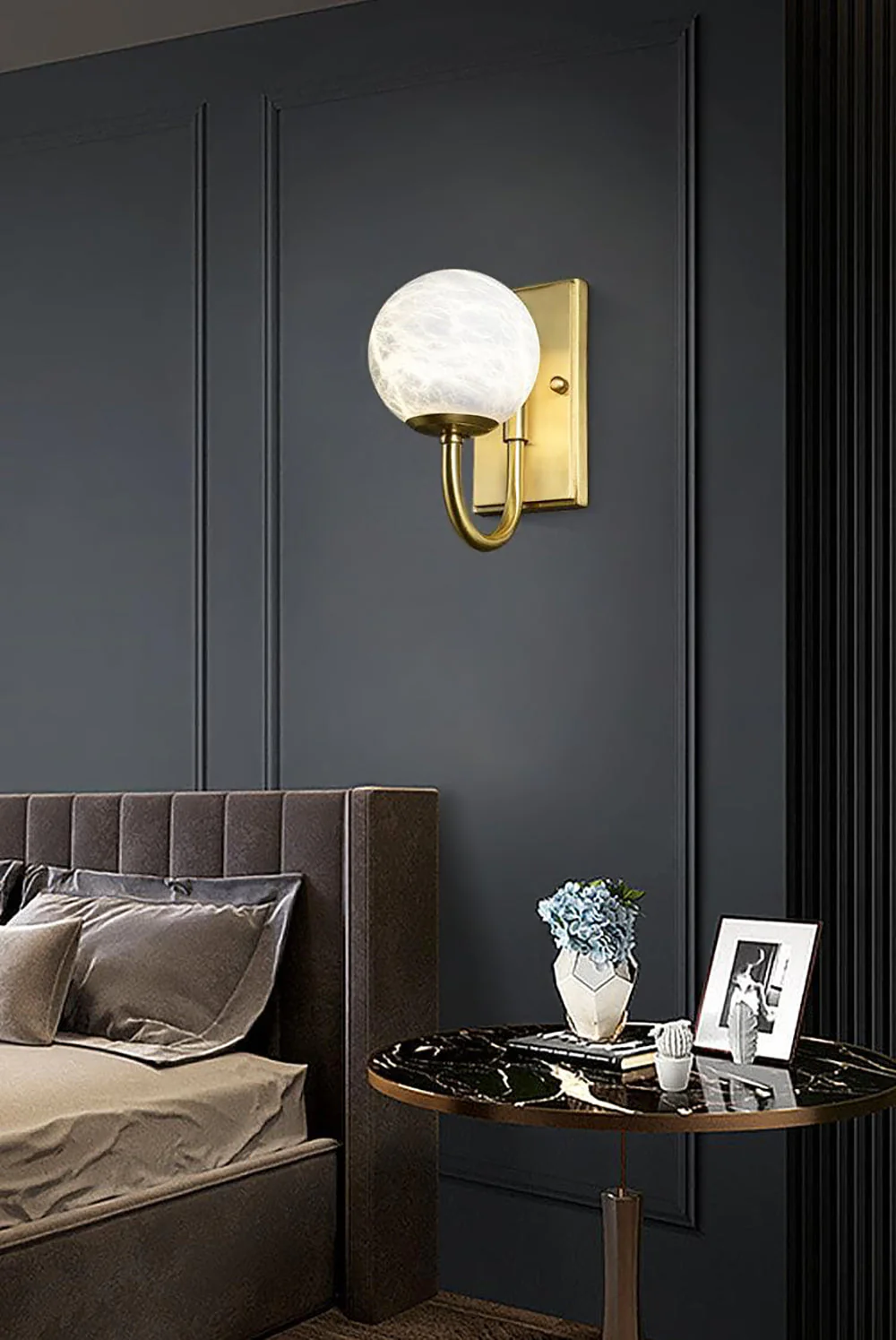 Modern Spherical Alabaster Wall Light - Image 2