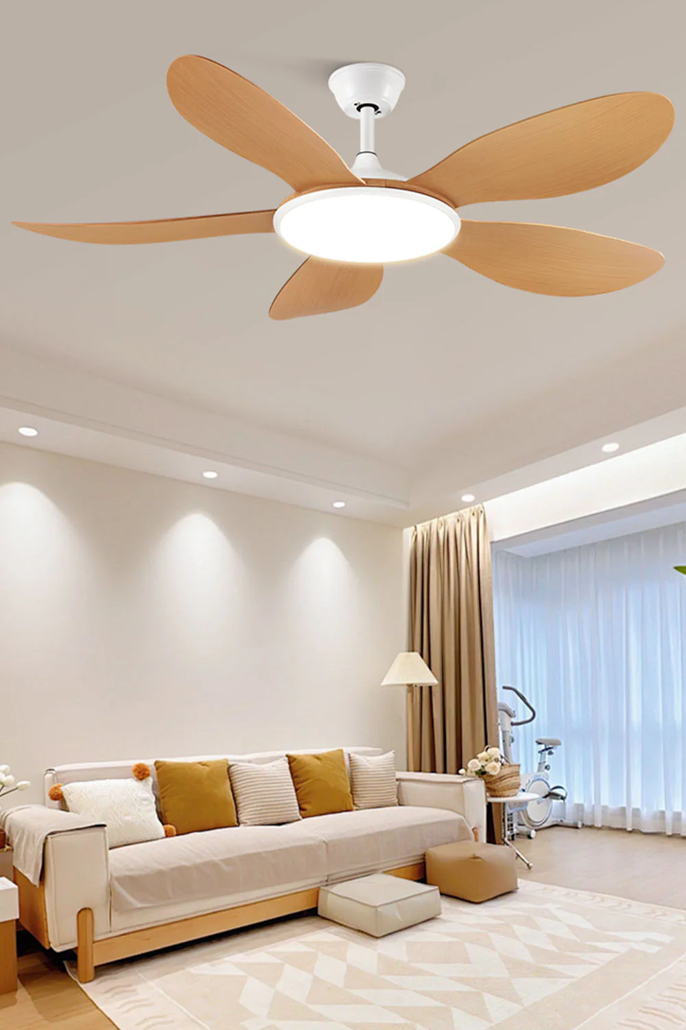 Modern Wooden Ceiling Fan Light - Image 4