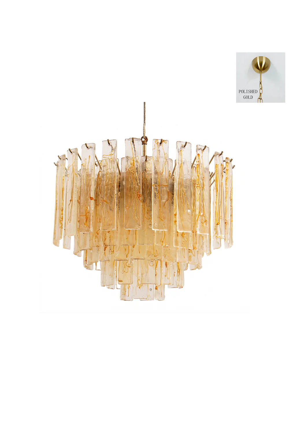 Molten Amber Glass Chandelier - Image 17