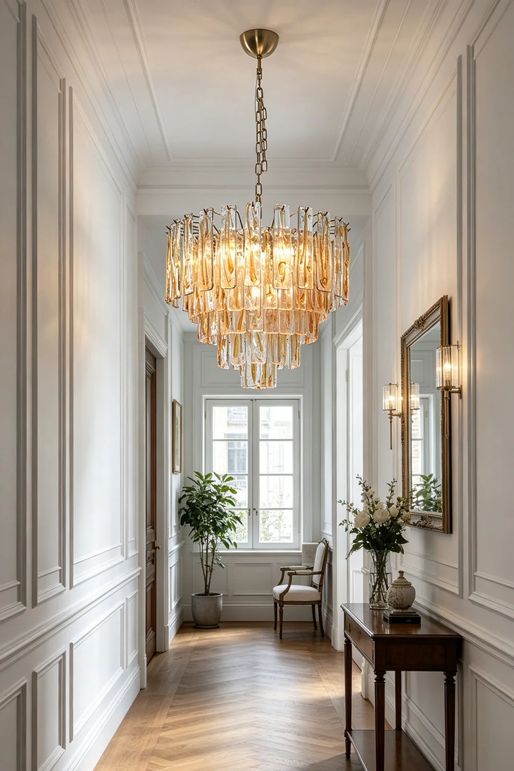Molten Amber Glass Chandelier - Image 6
