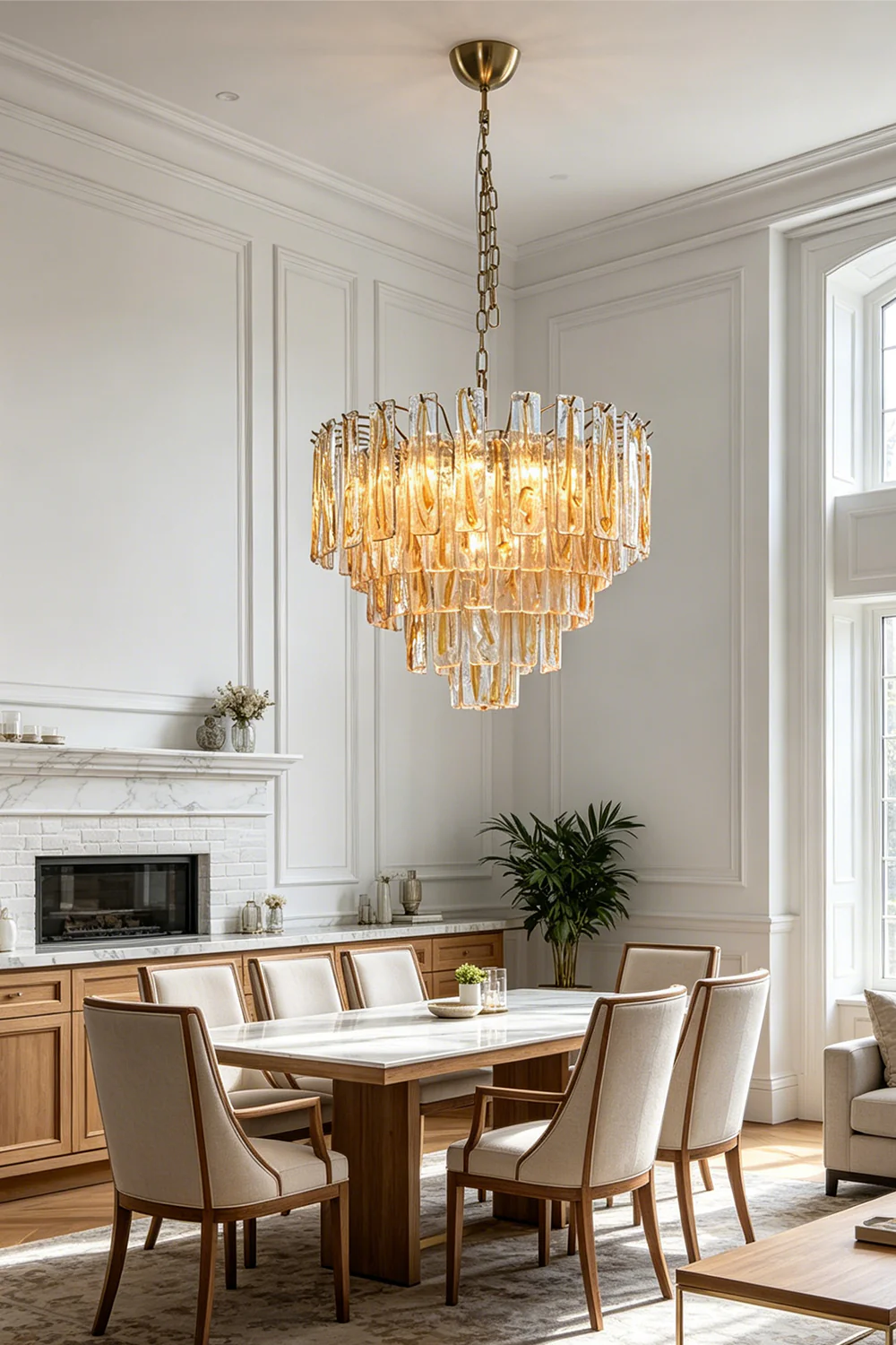 Molten Amber Glass Chandelier - Image 7