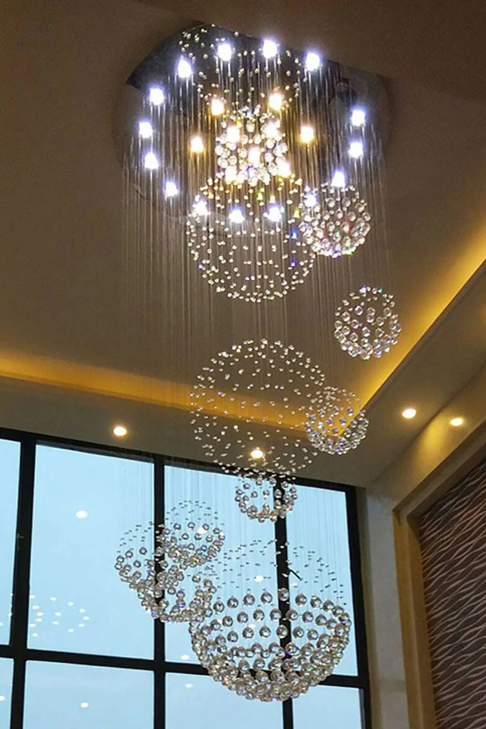 Multi-Balls Chrome Crystal Chandelier - Image 24