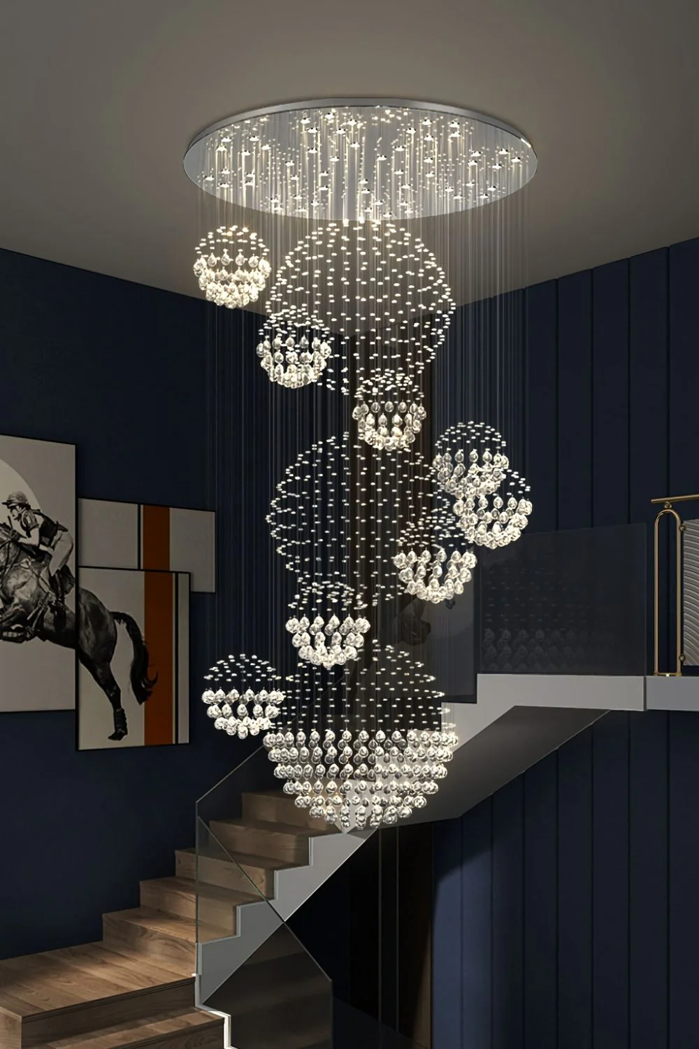 Multi-Balls Chrome Crystal Chandelier - Image 3