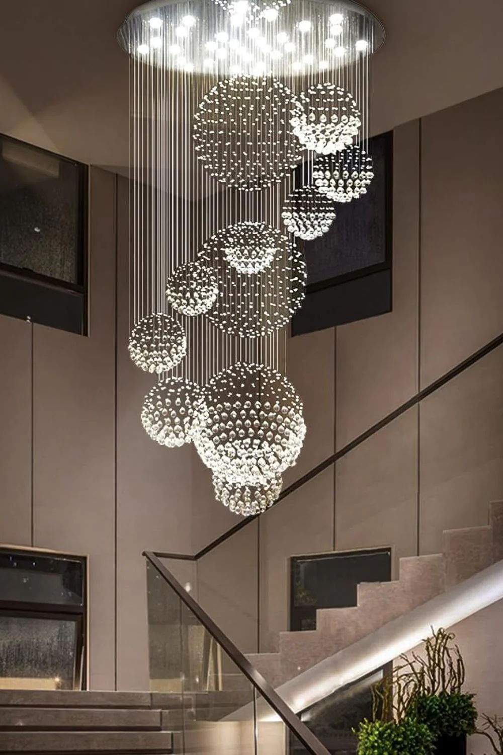 Multi-Balls Chrome Crystal Chandelier - Image 5