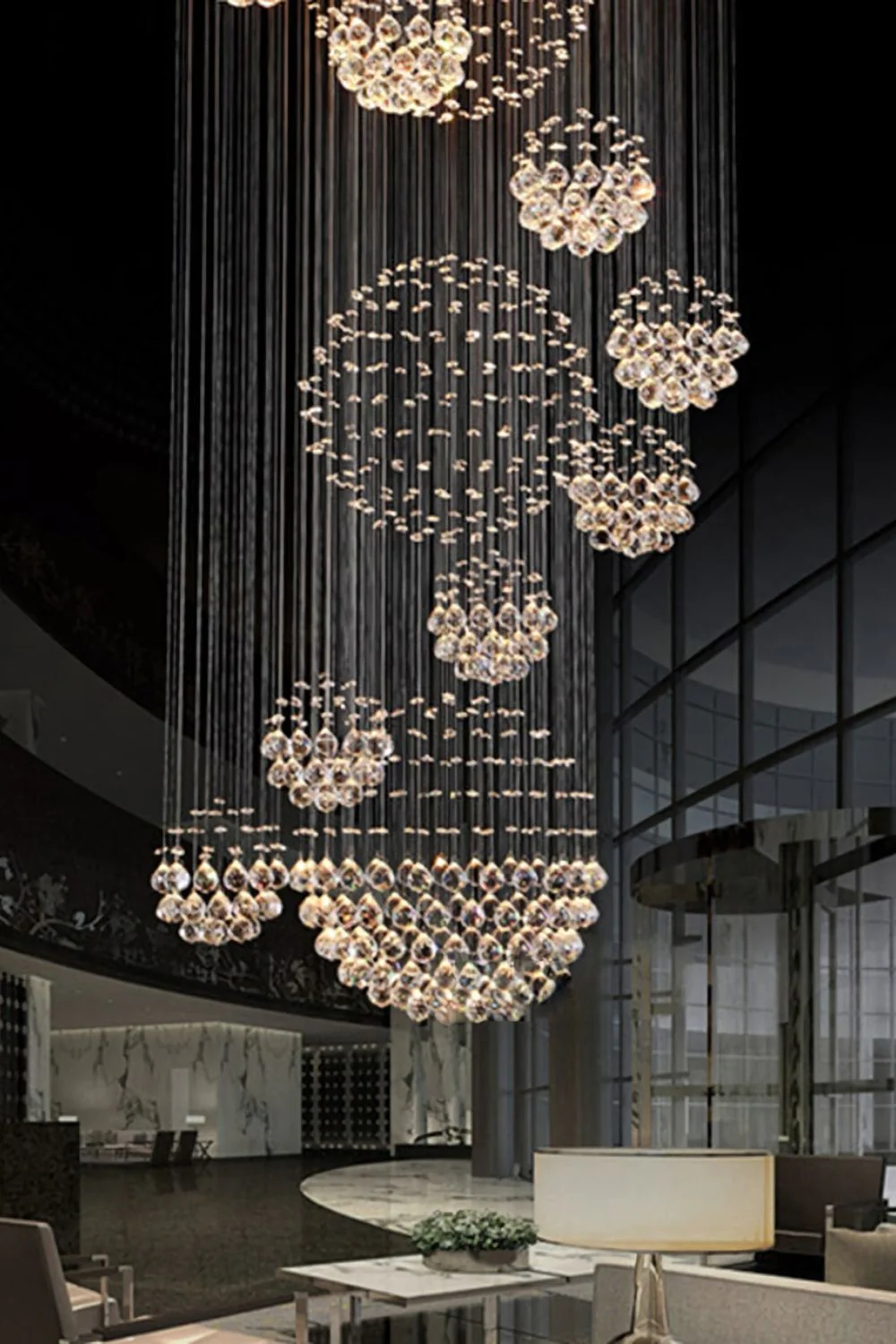 Multi-Balls Chrome Crystal Chandelier - Image 6
