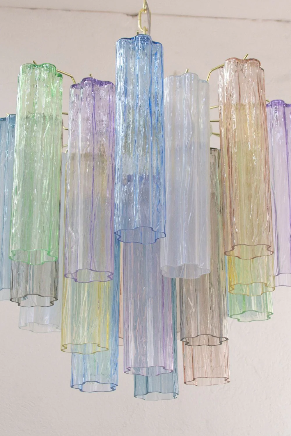 Multi-Colored Art Glass Tronchi Chandelier - Image 6