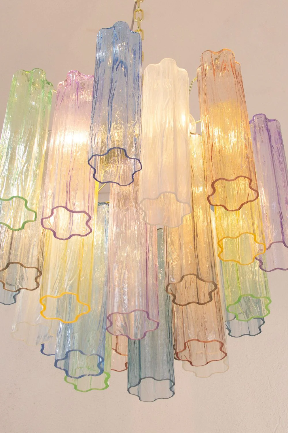 Multi-Colored Art Glass Tronchi Chandelier - Image 7