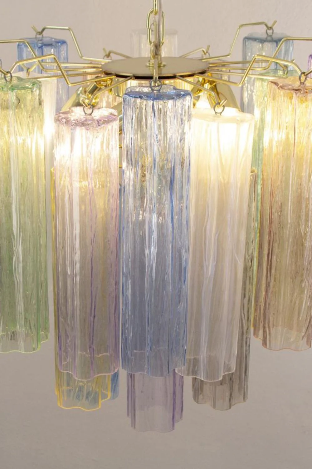Multi-Colored Art Glass Tronchi Chandelier - Image 8