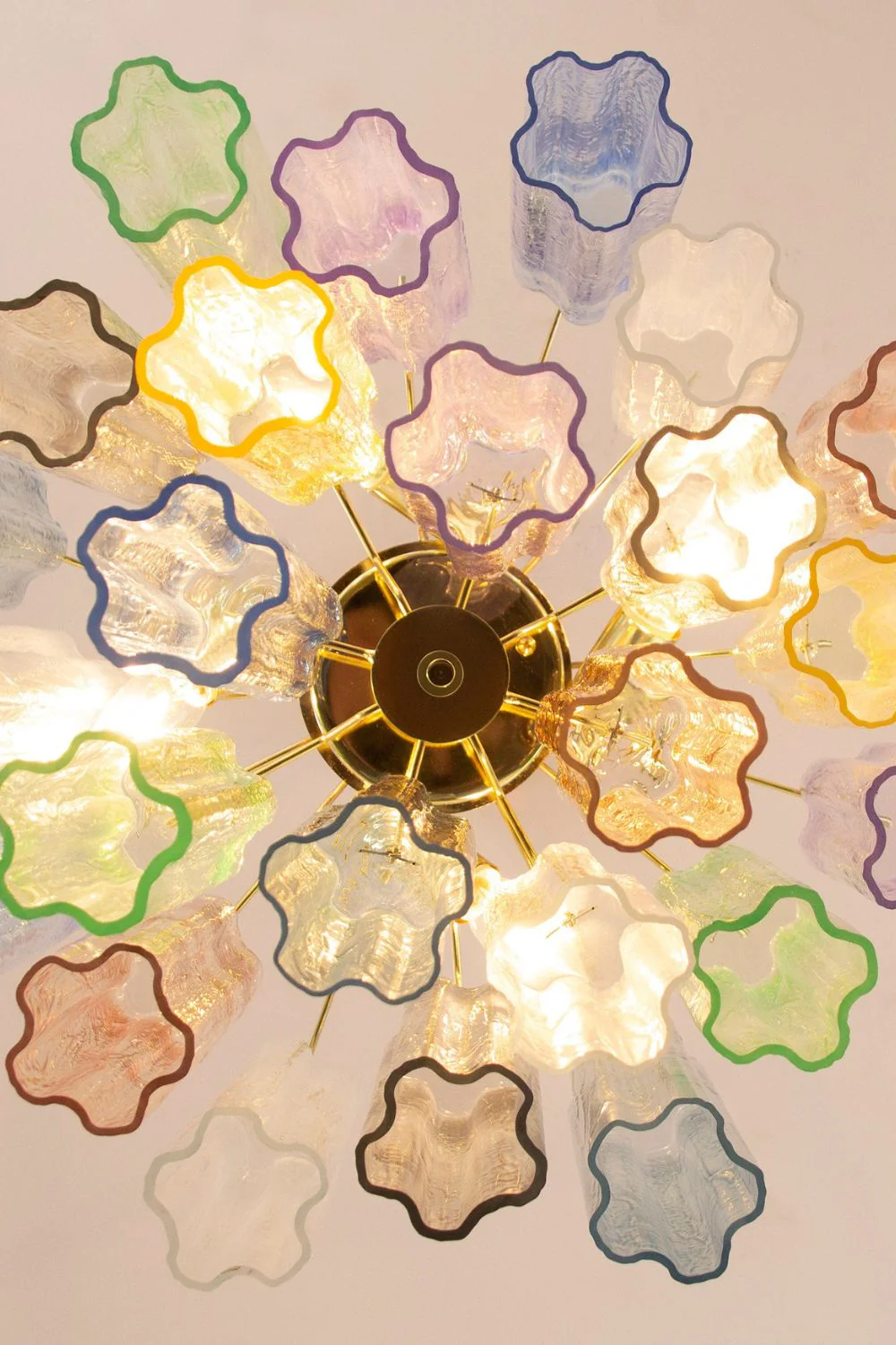 Multi-Colored Art Glass Tronchi Chandelier - Image 9