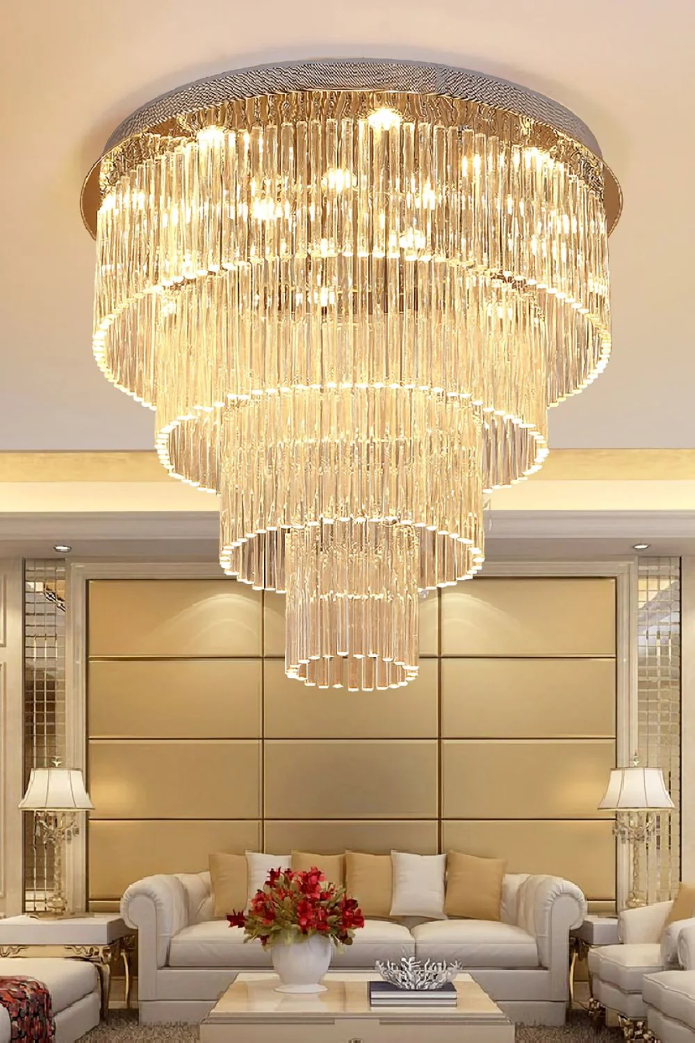 Multi Layers Round Raindrop Chandelier - Image 3
