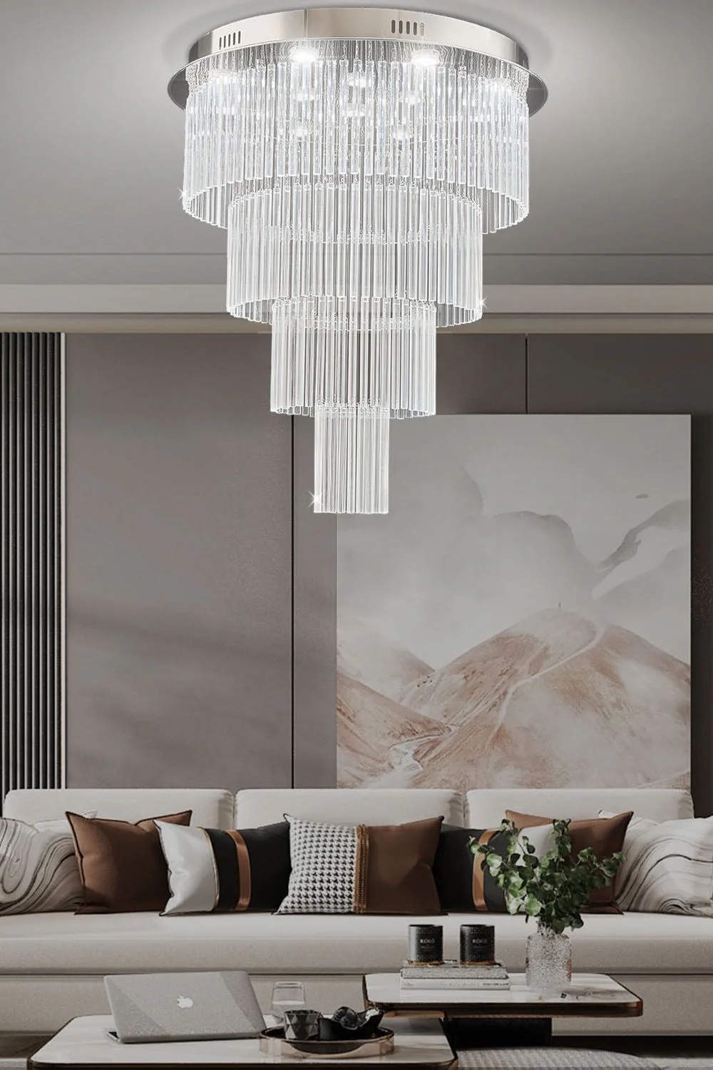Multi Layers Round Raindrop Chandelier - Image 5