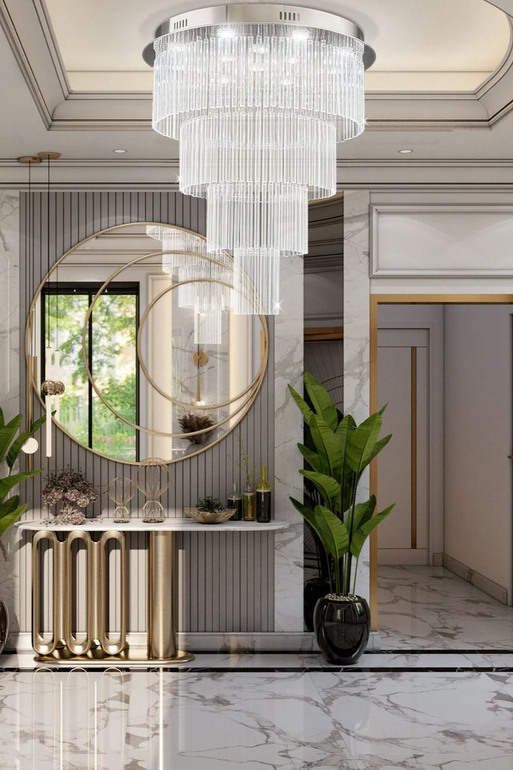 Multi Layers Round Raindrop Chandelier - Image 6