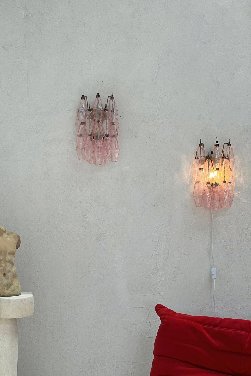 Vintage Art Poliedri Pink Wall Lamp - Image 20