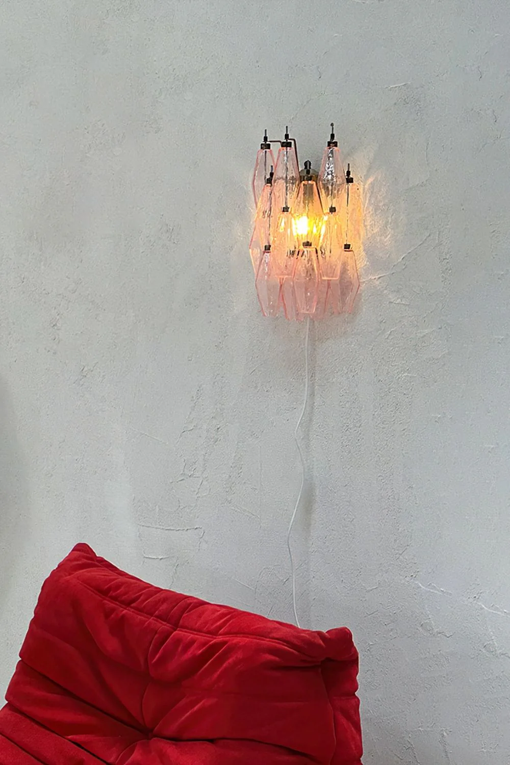 Vintage Art Poliedri Pink Wall Lamp - Image 8
