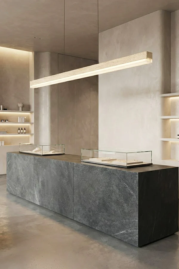 Natural Travertine Linear Dining Pendant Lamp - Image 10
