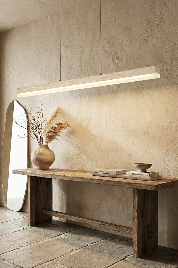 Natural Travertine Linear Dining Pendant Lamp - Image 11