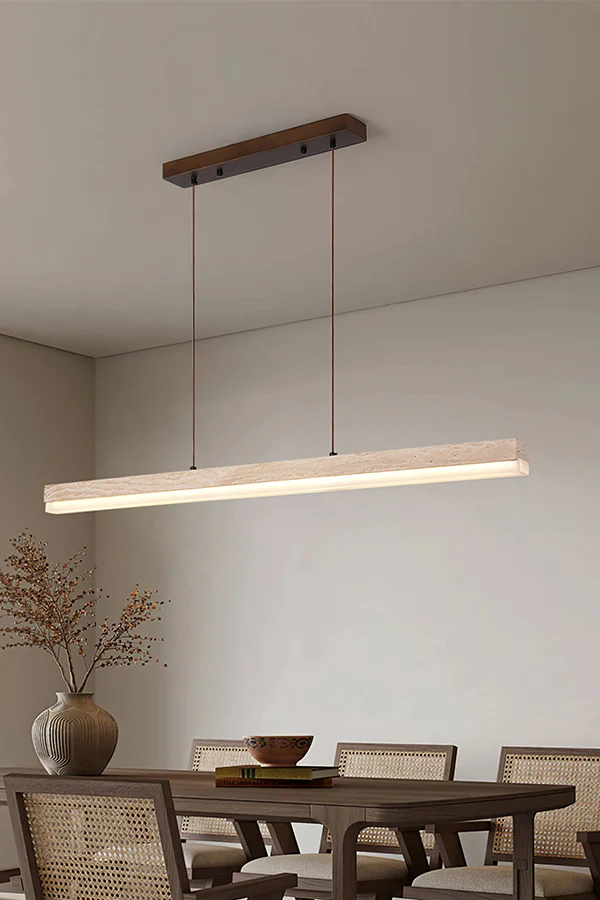 Natural Travertine Linear Dining Pendant Lamp - Image 13