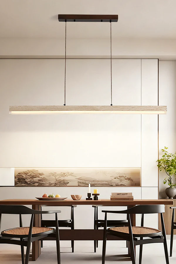 Natural Travertine Linear Dining Pendant Lamp - Image 14