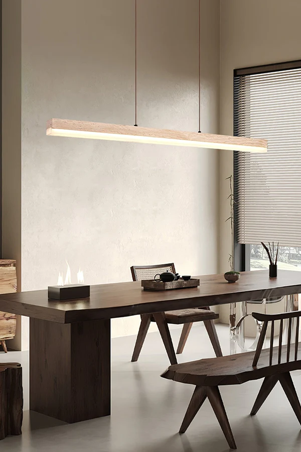 Natural Travertine Linear Dining Pendant Lamp - Image 6