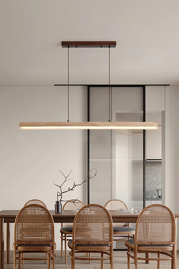 Natural Travertine Linear Dining Pendant Lamp - Image 8
