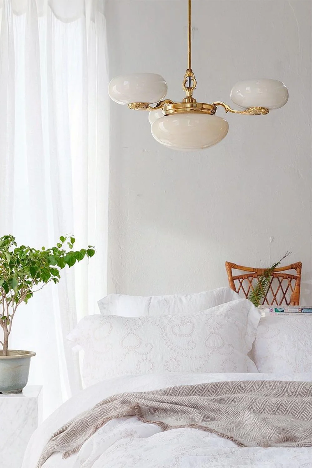 Opal Glass Chandelier - Image 4