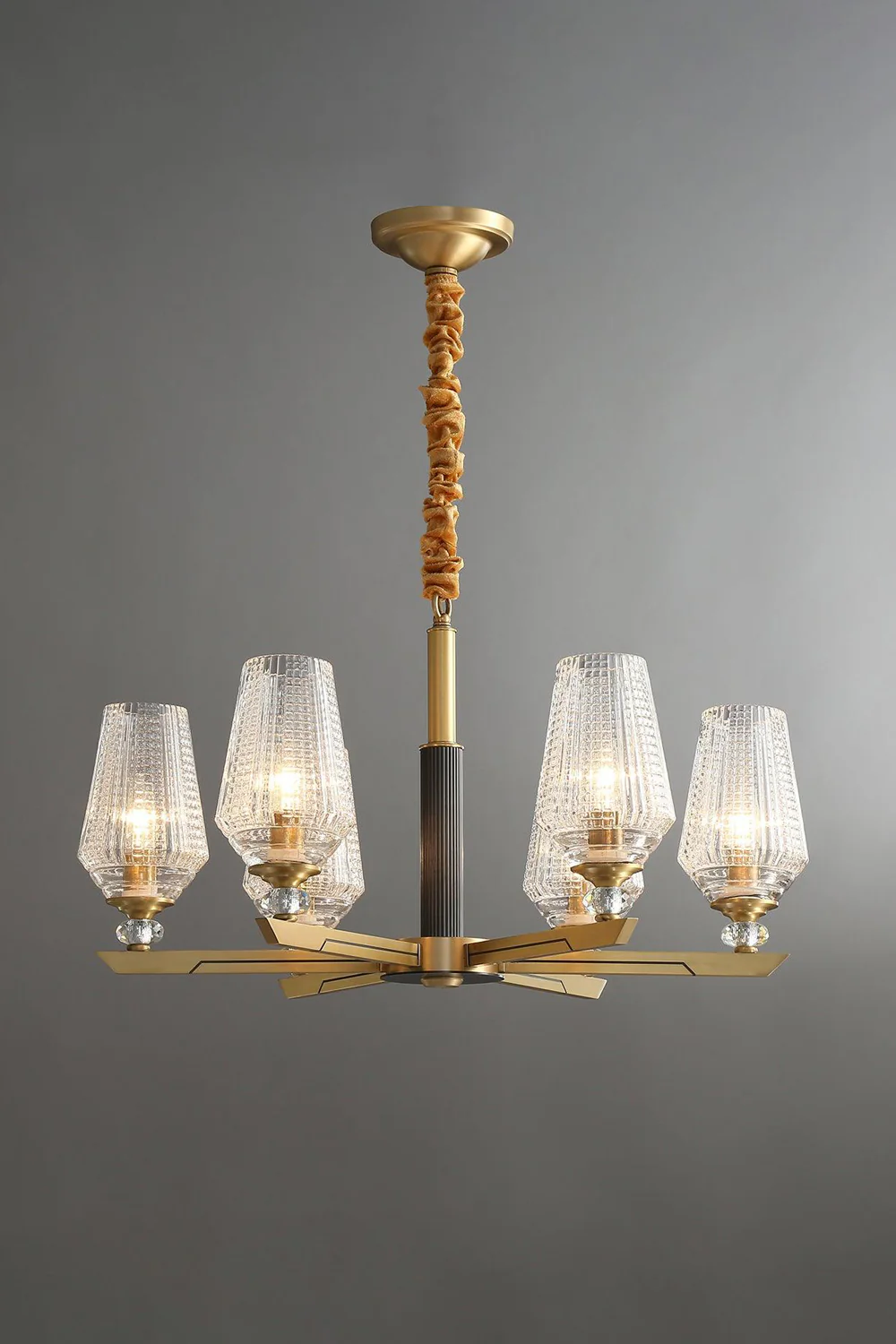 Orrefors Brass Chandelier - Image 10