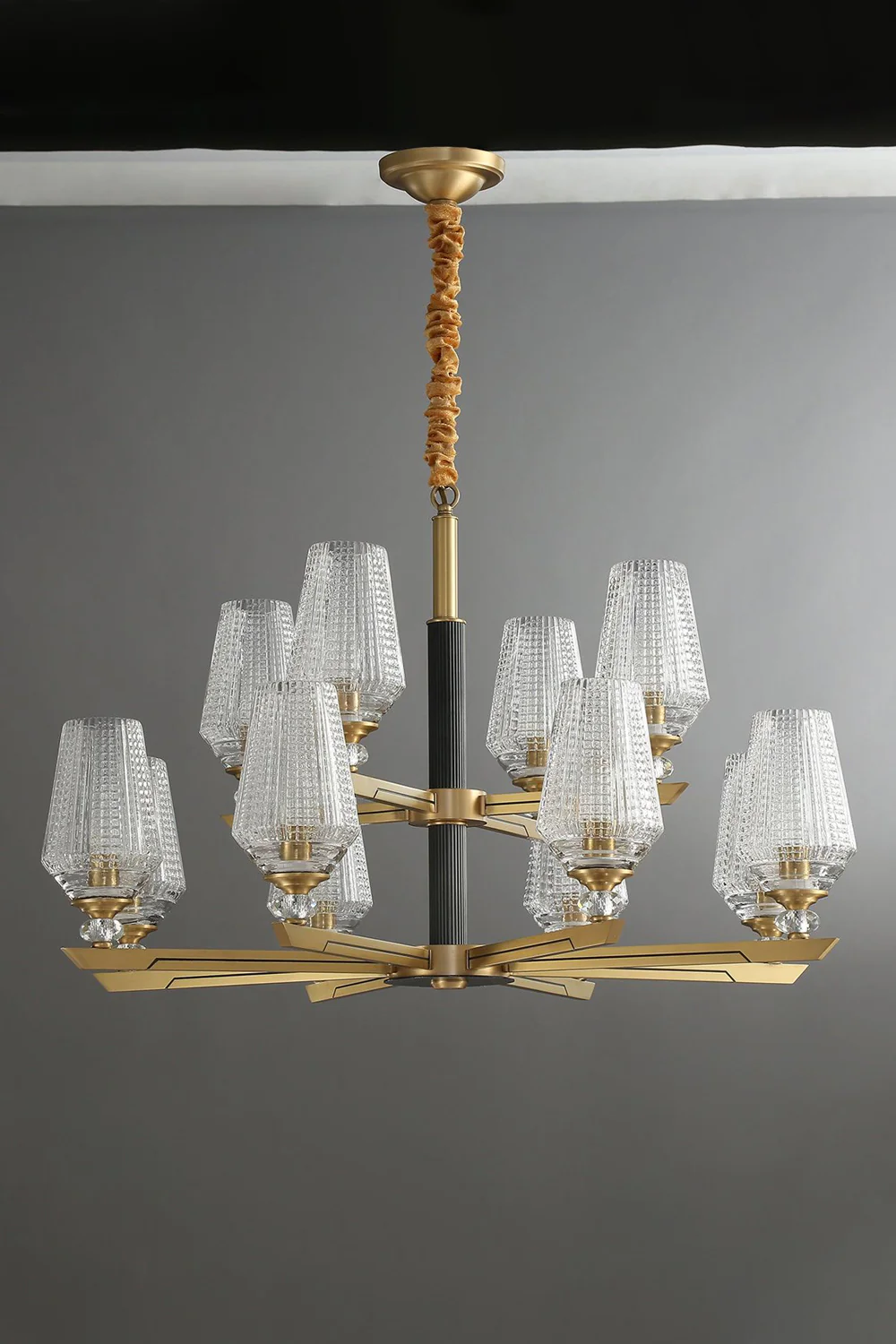 Orrefors Brass Chandelier - Image 14