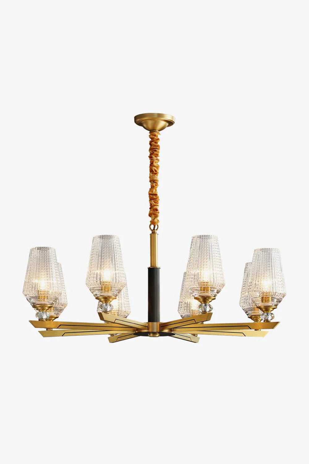 Orrefors Brass Chandelier - Image 9