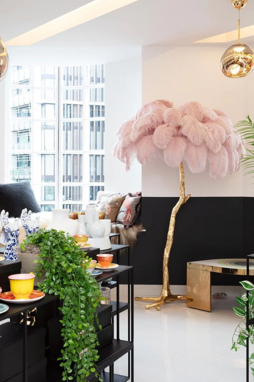 Brass Ostrich Feather Floor Lamp - Image 10