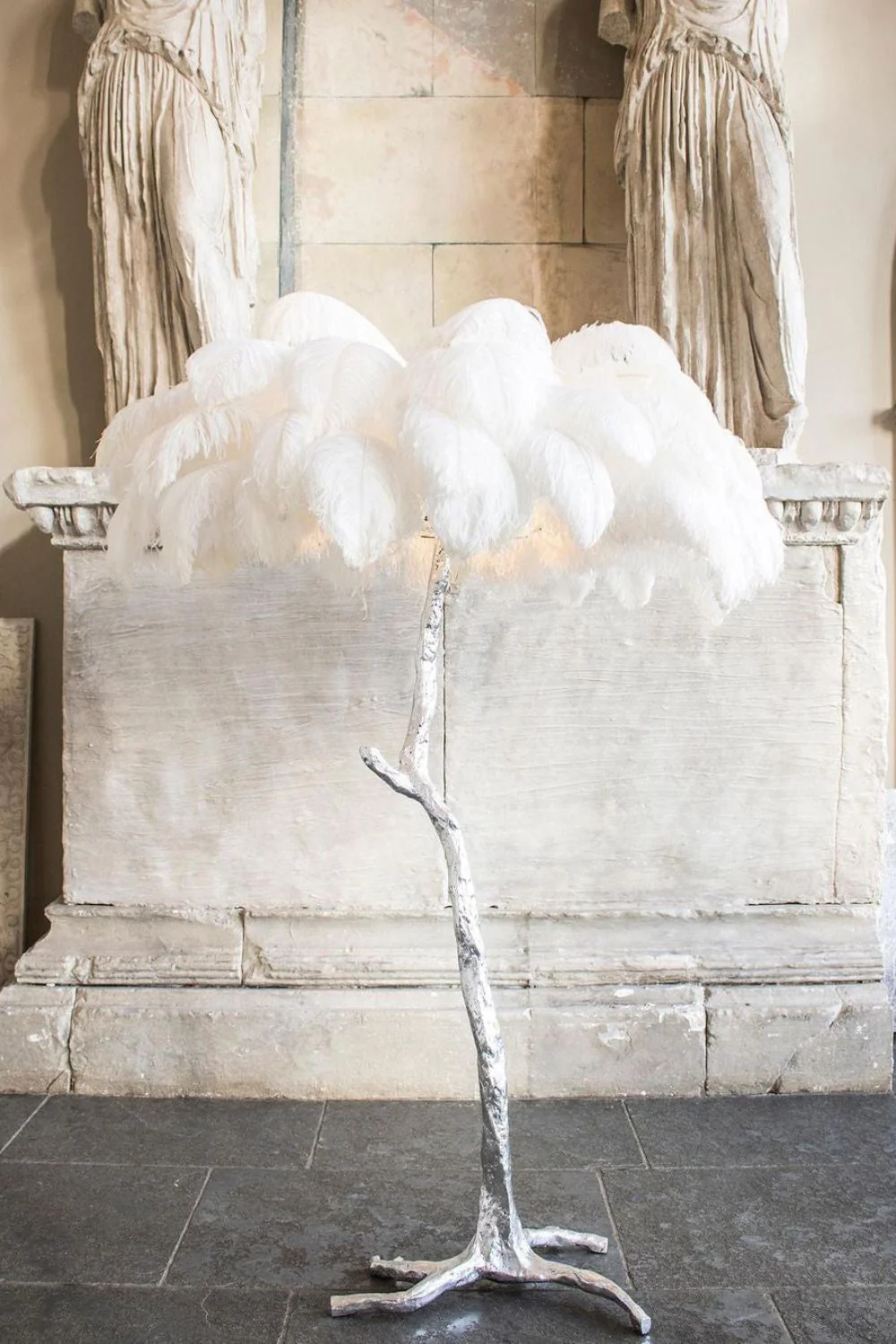 Brass Ostrich Feather Floor Lamp - Image 11